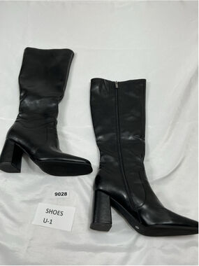 Womans Excellent Modatope Knee High Fashion Boots 9 Black Side Zip